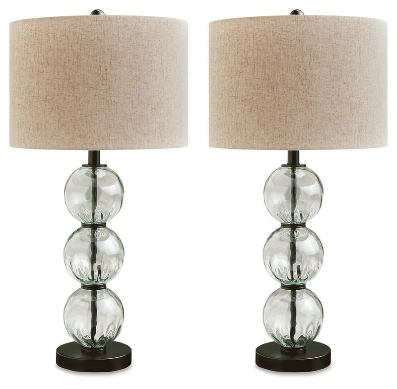 Airbal - Clear / Black - Glass Table Lamp (Set of 2).