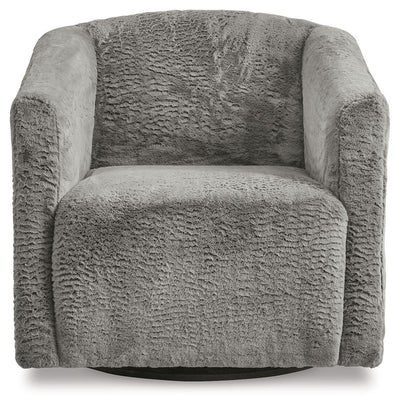 Bramner - Charcoal - Swivel Accent Chair.