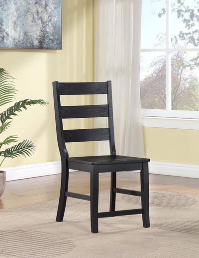 Newport - Ladder Back Dining Side Chair (Set of 2) - Black