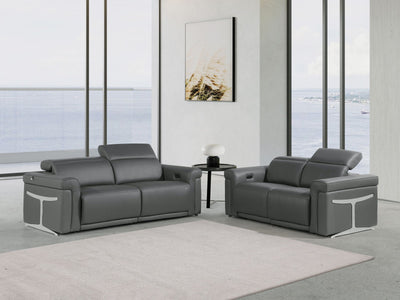 1126 - Top Grain Power Reclining Italian Leather Living Room Set