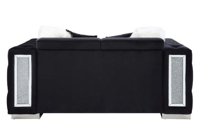 Trislar - Loveseat - Black Velvet - 33" - Grand Furniture GA