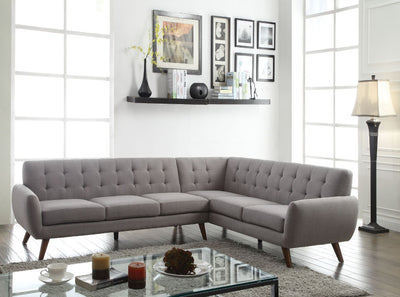 Essick - Sectional Sofa - Light Gray Linen - Grand Furniture GA