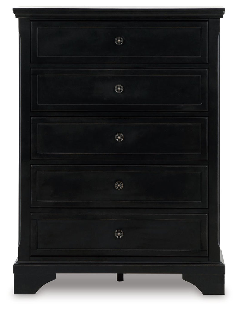 Chylanta - Black - Five Drawer Chest.