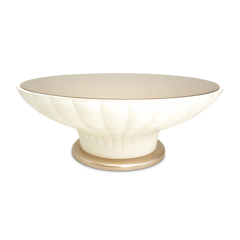 La Rachelle - Scalloped Round Cocktail Table - Champagne