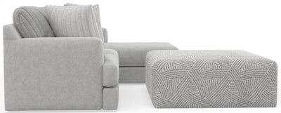 Logan - 2 Piece Upholstered Sectional With Comfort Coil Seating, 46" Cocktail Ottoman And 5 Included Accent Pillows (Right Side Facing Chaise) - Moonstruck