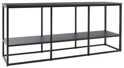 Yarlow - Black - Extra Large TV Stand - Open Shelves.