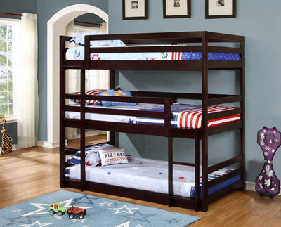 Sandler - Twin Triple Bunk Bed - Cappuccino.