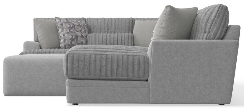 Titan - 3 Piece Sectional With Comfort Coil Seating, 9 Included Accent Pillows And 1 Included Cocktail Ottoman (Right Side Facing Chaise) - Moonstruck