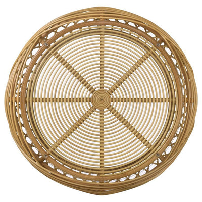 Dahlia - Round Woven Rattan Coffee Table - Natural.