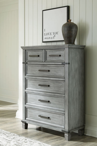 Russelyn - Gray - Five Drawer Chest.