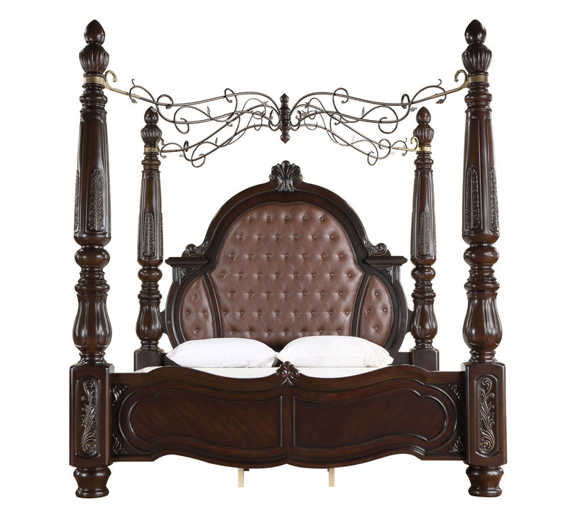 Palazzo Marina - 6/6 King Poster Bed - Dark Brown