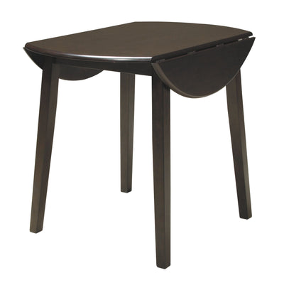 Hammis - Dark Brown - Round Drm Drop Leaf Table.