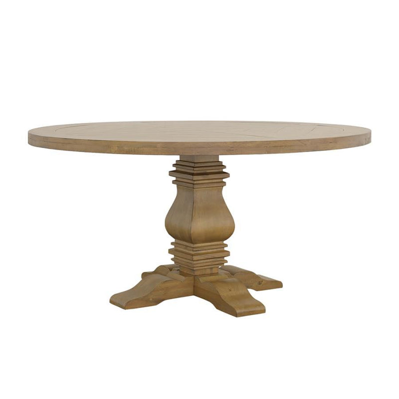 Florence - Round Pedestal Dining Table - Rustic Smoke.