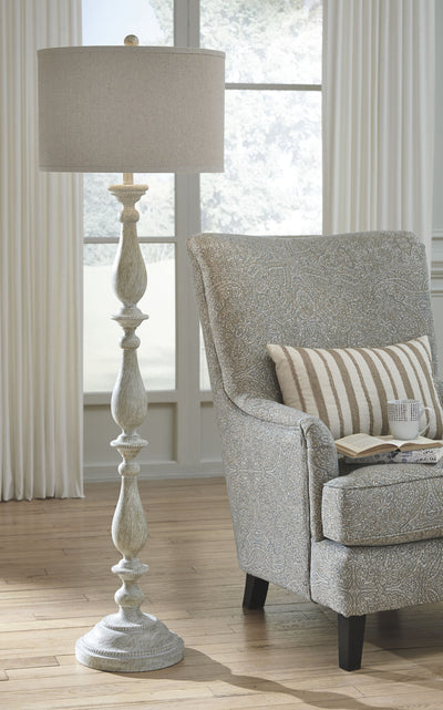 Bernadate - Whitewash - Poly Floor Lamp.