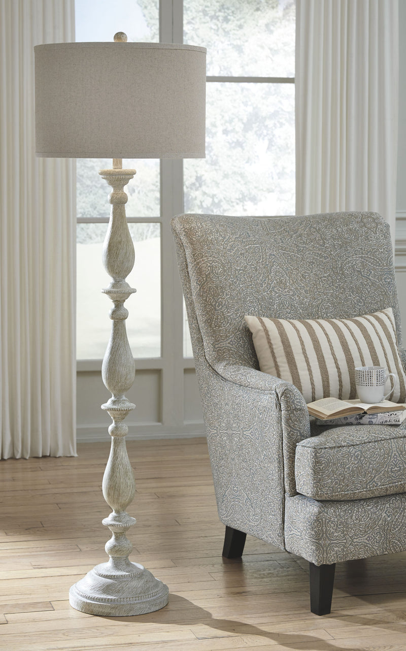 Bernadate - Whitewash - Poly Floor Lamp.