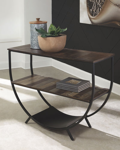 Lamoney - Gray / White/brown - Console Sofa Table
