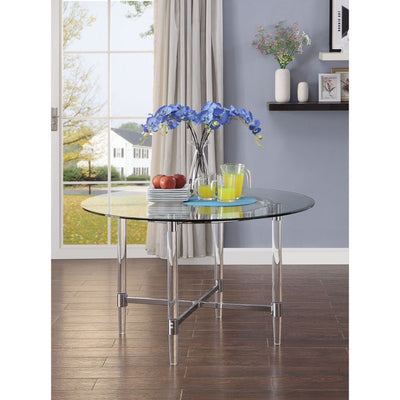 Daire - Dining Table - Chrome & Clear Glass - Grand Furniture GA