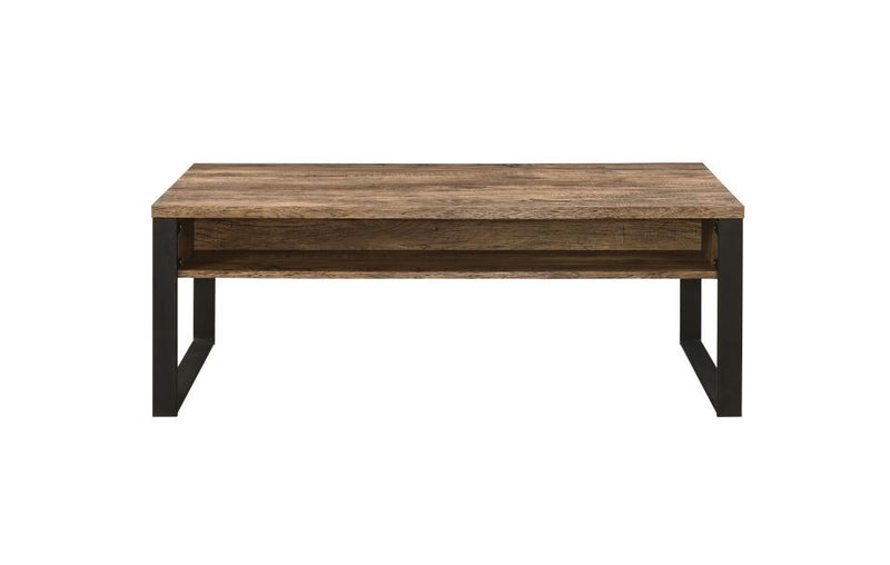 Aflo - Coffee Table - Weathered Oak & Black Finish - Grand Furniture GA