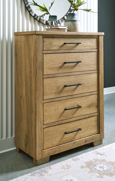 Galliden - Light Brown - Five Drawer Chest