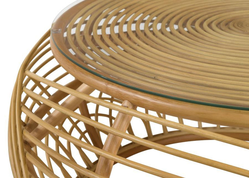 Dahlia - Round Woven Rattan Coffee Table - Natural.