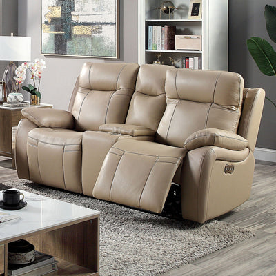 Gaspe - Power Loveseat - Light Brown.