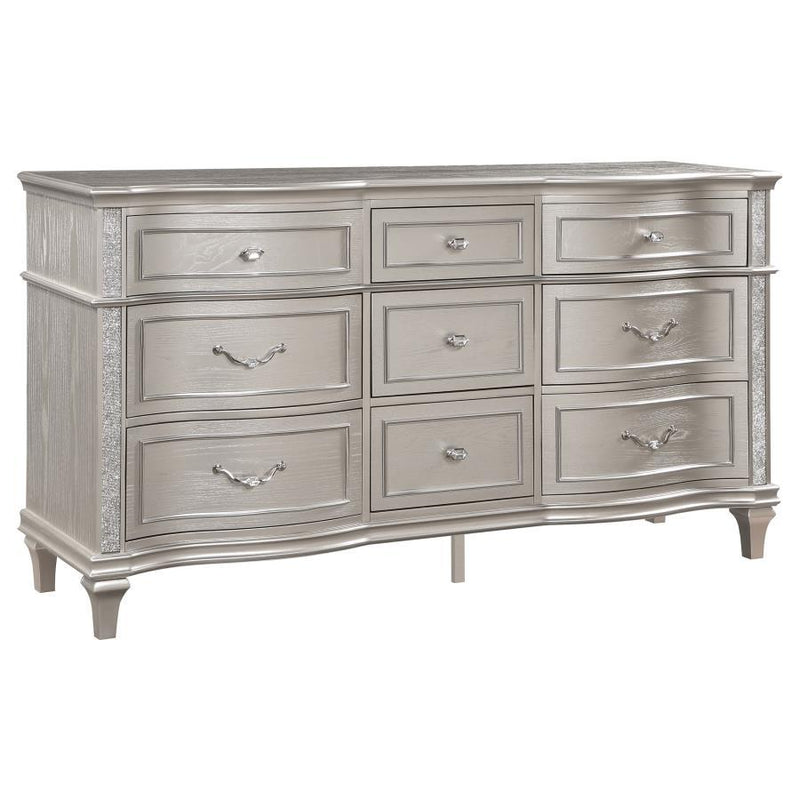 Evangeline - 9-Drawer Dresser - Silver Oak.