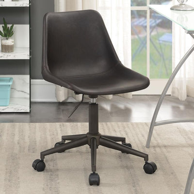 Carnell - Adjustable Height Office Chair With Casters - Brown and Rustic Taupe.