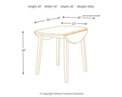 Hammis - Dark Brown - Round Drm Drop Leaf Table.