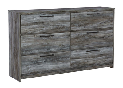 Baystorm - Gray - Six Smooth Drawer Dresser.