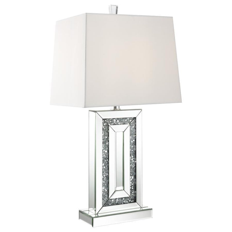 Ayelet - Table Lamp With Square Shade - White and Mirror.