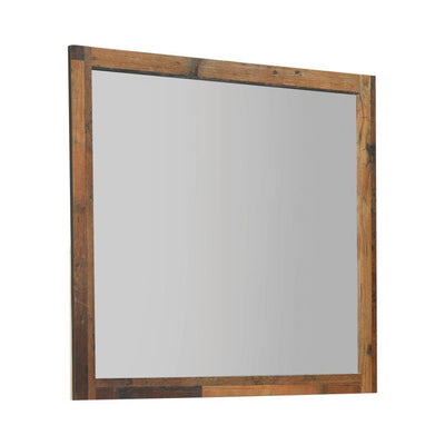 Sidney - Square Dresser Mirror - Rustic Pine.