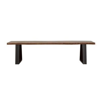 Ditman - Live Edge Dining Bench - Grey Sheesham and Black.