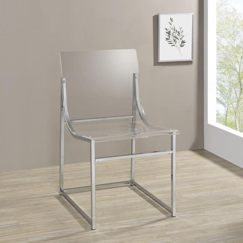 Acrylic - Dining Side Chair (Set of 2) - Clear And Chrome