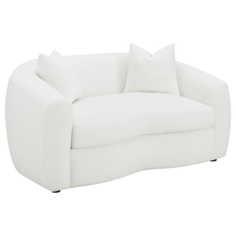 Isabella - 2 Piece Upholstered Tight Back Living Room Set - White