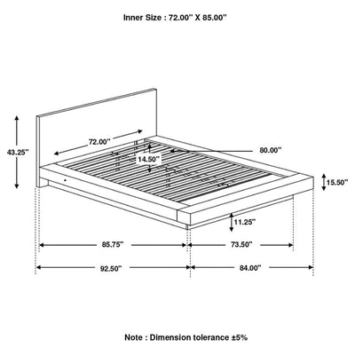 Jessica - Platform Bed with Rail Seating