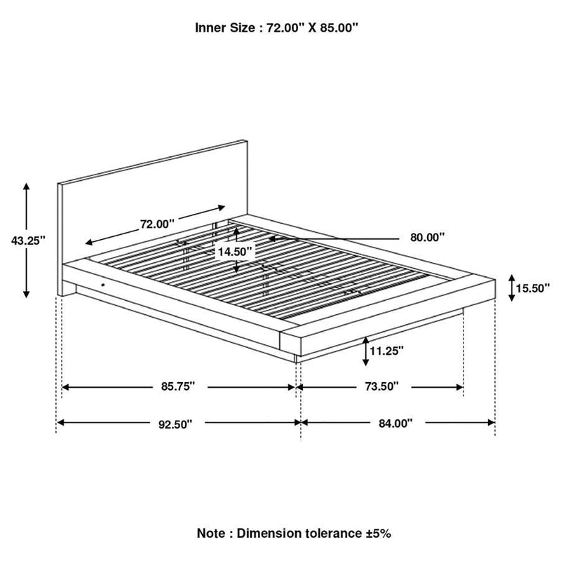 Jessica - Platform Bed with Rail Seating