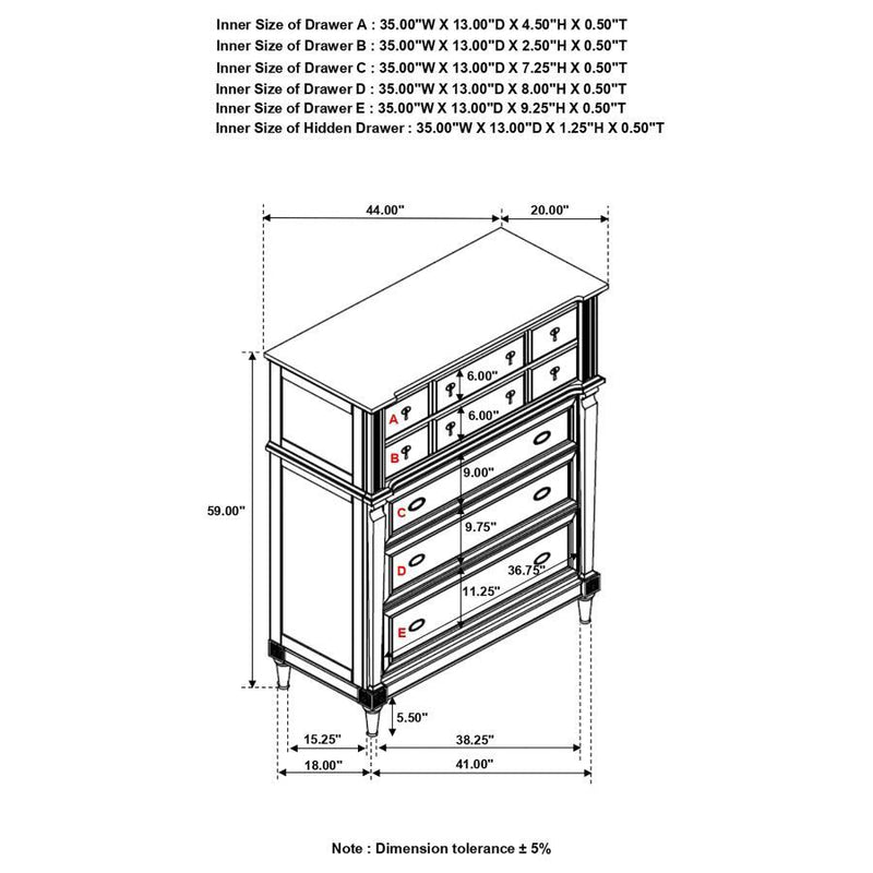 Alderwood - 5-Drawer Chest - French Grey.