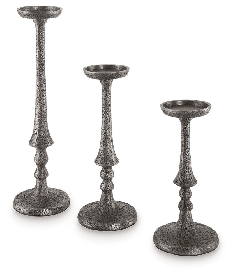 Eravell - Pewter Finish - Candle Holder Set (Set of 3).