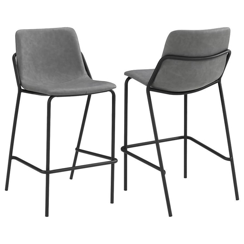 Earnest - Solid Back Upholstered Stools (Set of 2)