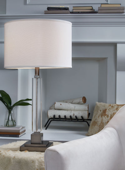 Deccalen - Clear / Silver Finish - Crystal Table Lamp.