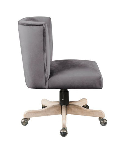 Cliasca - Office Chair - Gray Velvet - Grand Furniture GA