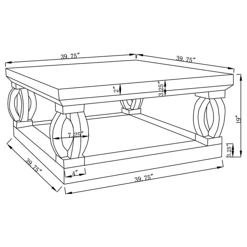 Amalia - Square Coffee Table With Lower Shelf - Clear Mirror - Grand Furniture GA