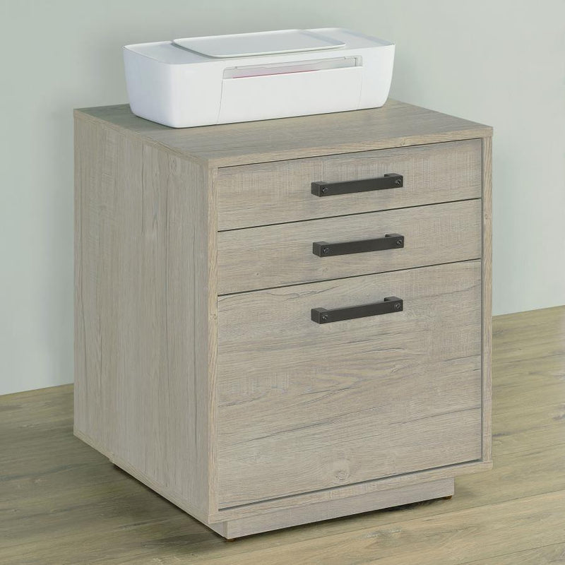 Loomis - 3-Drawer Square File Cabinet - Whitewashed Gray