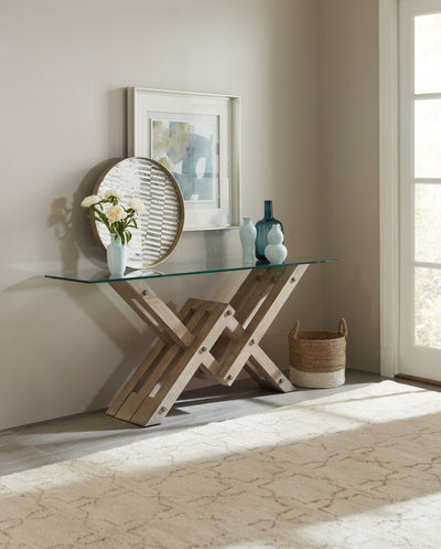 Affinity - Glass Top Accent Console.