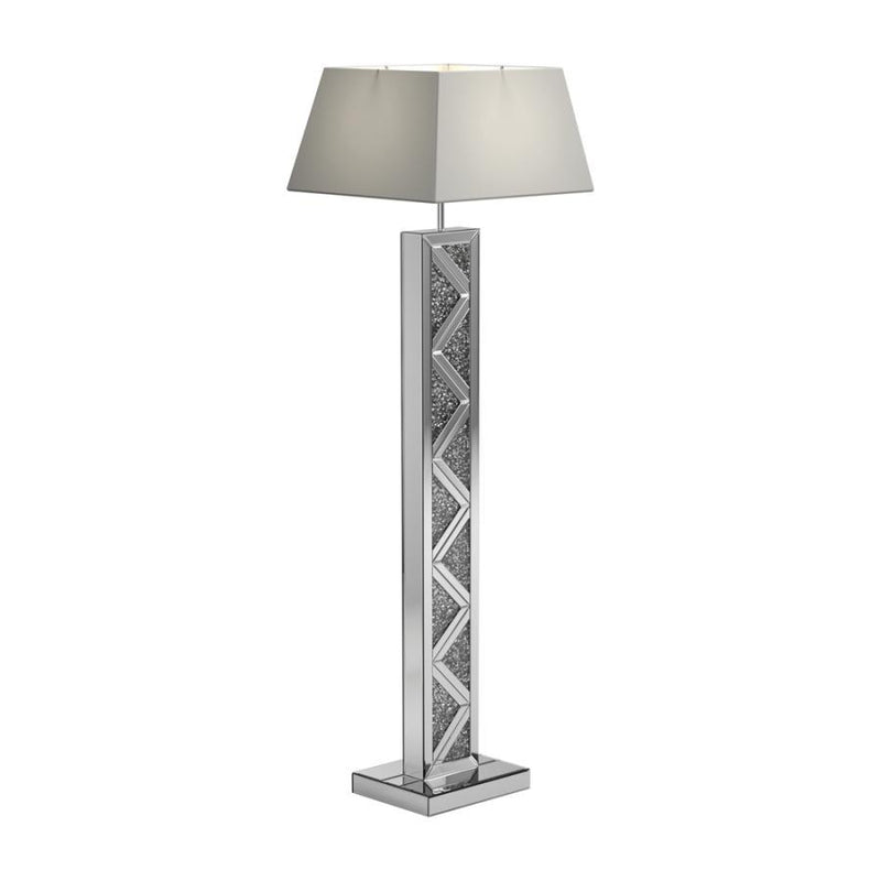 Carmen - Geometric Base Floor Lamp - Silver.