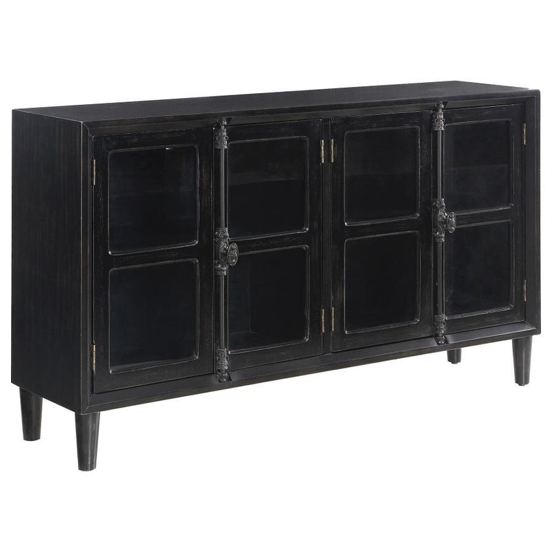 Sylvia - 4-Door Accent Cabinet - Black.