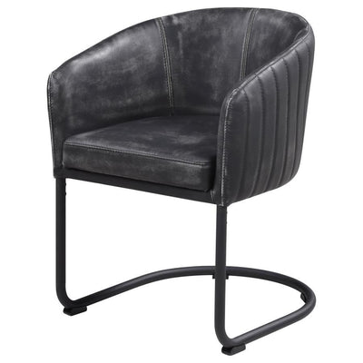 Banner - Upholstered Dining Chair - Anthracite and Matte Black.
