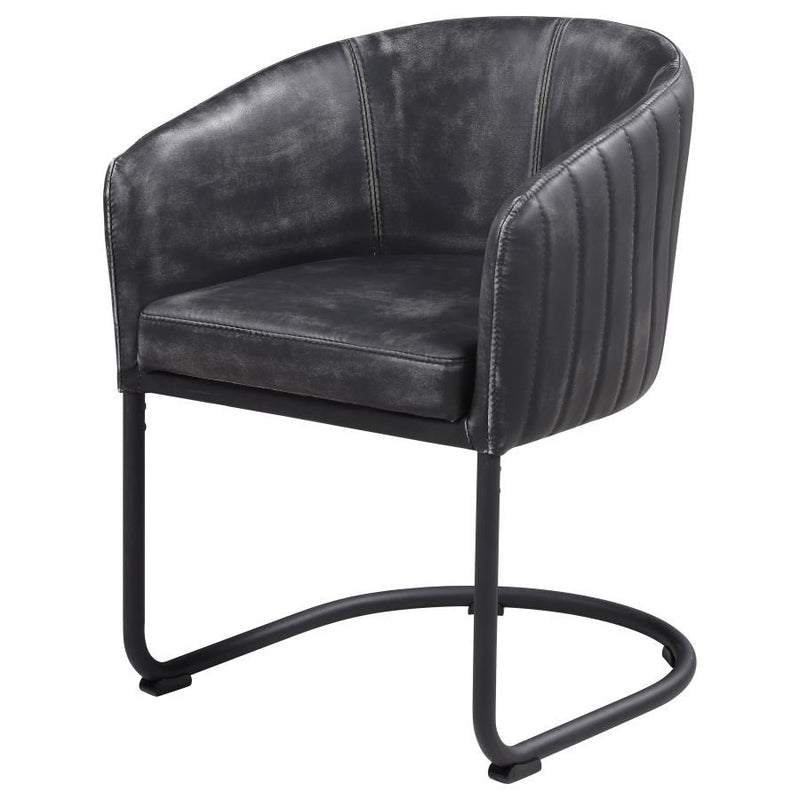 Banner - Upholstered Dining Chair - Anthracite and Matte Black.