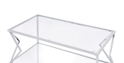 Virtue - Coffee Table - Clear Glass & Chrome Finish - Grand Furniture GA