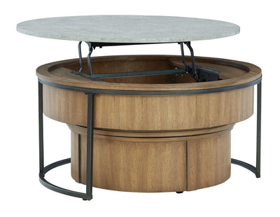 Fridley - Gray / Brown / Black - Nesting Cocktail Tables (Set of 2).